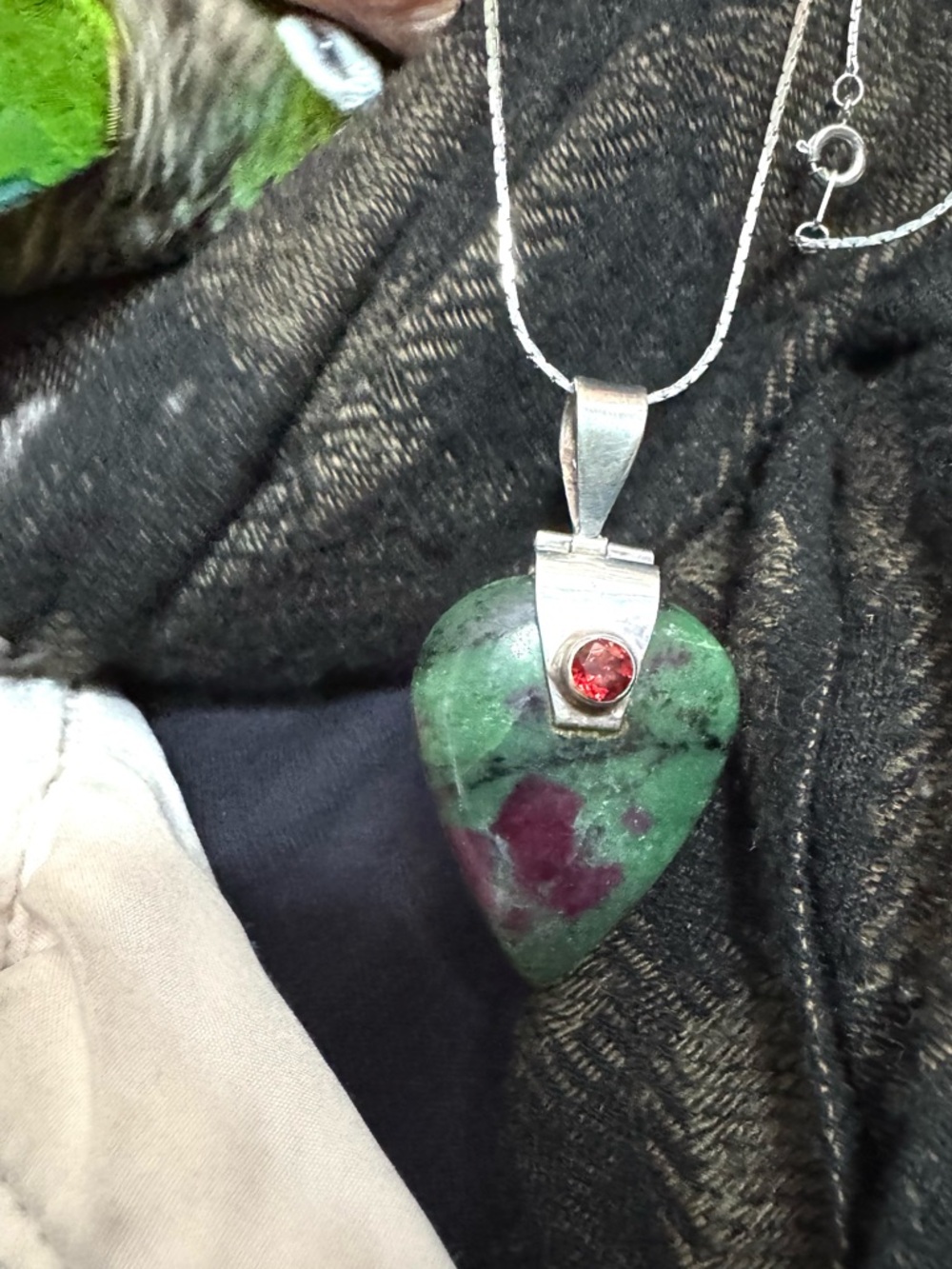 Sterling Ruby Zoisite Necklace - Picture 4 of 9